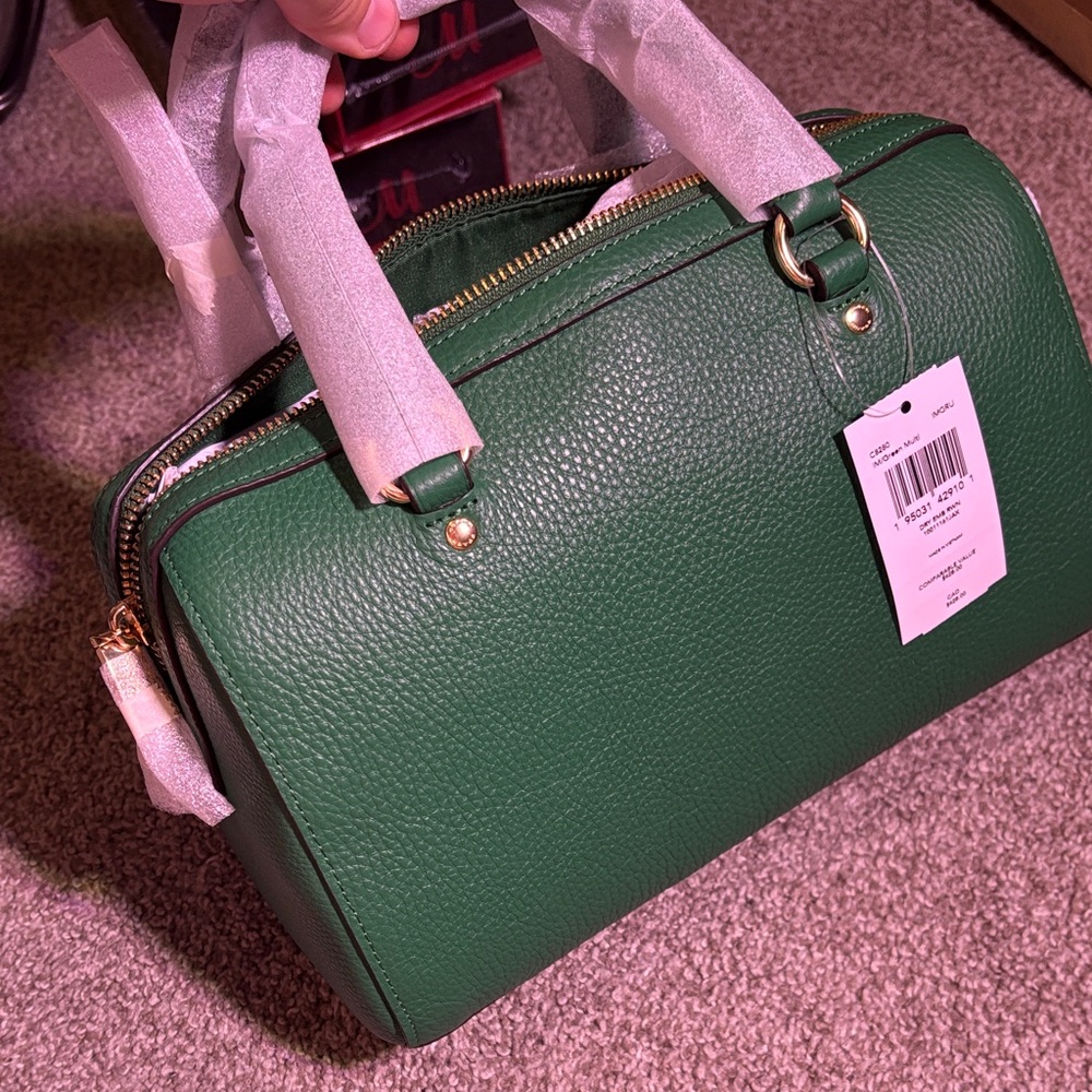 Coach Rowen Green Satchel with Colorful Diary Embroidery C8280 - Picture 9 of 13